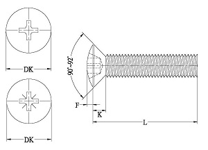 14044 Phillips Oval Head Machine Screw, M6-1.00 x 20 mm, Zinc Plated  Finish, Steel, 100 PK